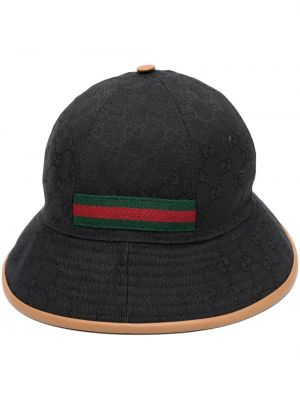 Cappello ricamato Gucci nero