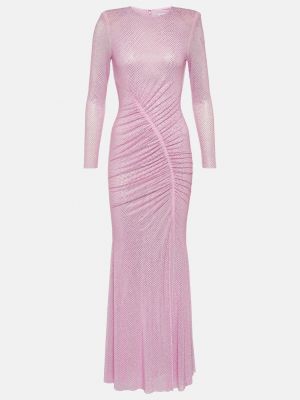 Длинное платье Self-portrait розовое
