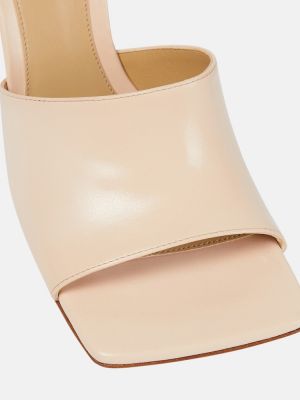 Kožené sandále Bottega Veneta béžová