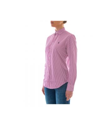 Camisa a rayas clásica Polo Ralph Lauren rosa