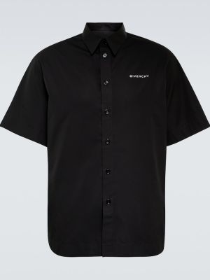Koszula bawełniana z nadrukiem Givenchy czarna