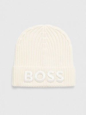 Шерстяная шапка Boss белая