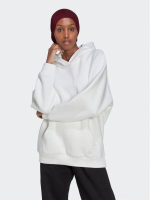 Laza szabású fleece pulóver Adidas fehér