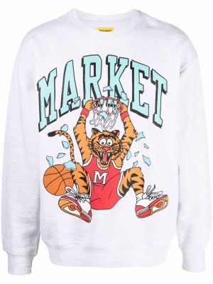 Trykt sweatshirt Market grå