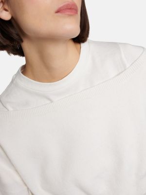 Jersey de cachemir de tela jersey con estampado de cachemira Extreme Cashmere blanco