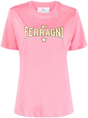 T-shirt aus baumwoll mit print Chiara Ferragni pink