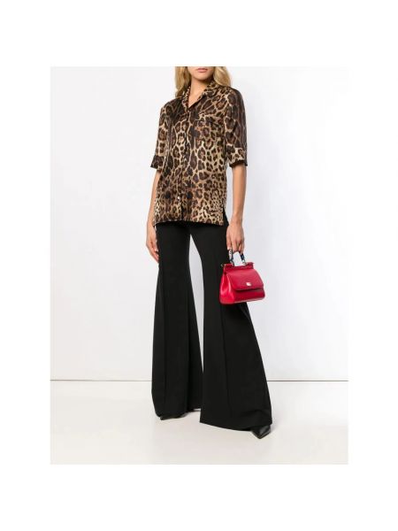 Camisa de seda con estampado leopardo Dolce & Gabbana