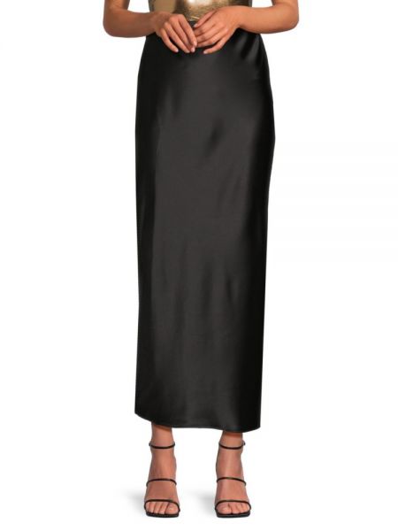 Атласная юбка с разрезом Renee C. черная
