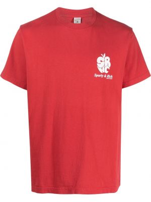 Raštuotas marškinėliai Sporty & Rich raudona