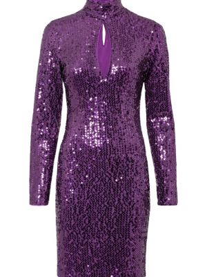 Платье с пайетками Bodyflirt Boutique фиолетовое