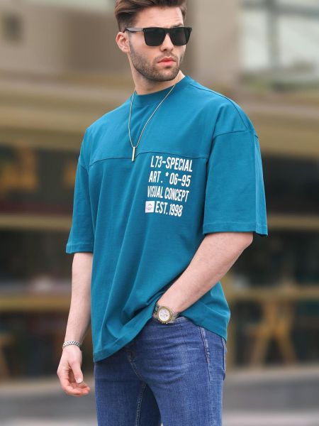 Oversize t-krekls ar apdruku Madmext zils