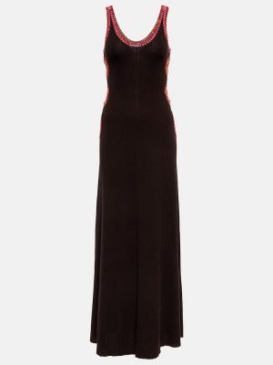 Sukienka długa wełniana Chloã© brązowa
