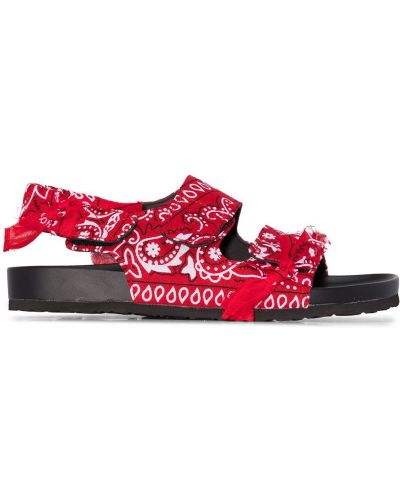 Czerwone sandały bez obcasa z nadrukiem Arizona Love