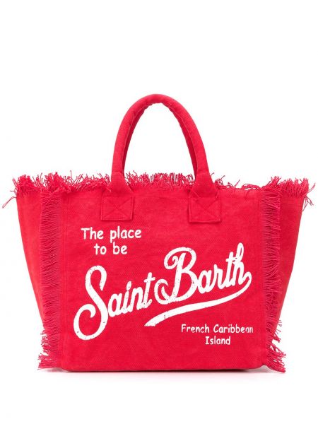 Пляжная сумка с принтом Mc2 Saint Barth, красная