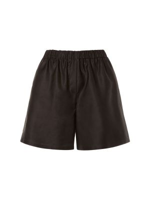 Pantalones cortos de cintura alta de algodón Max Mara negro