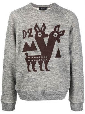 Trykt sweatshirt Dsquared2 grå