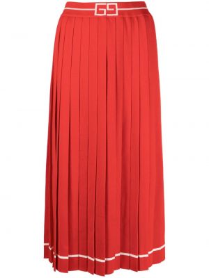 Žakárová vlnená sukňa Gucci červená
