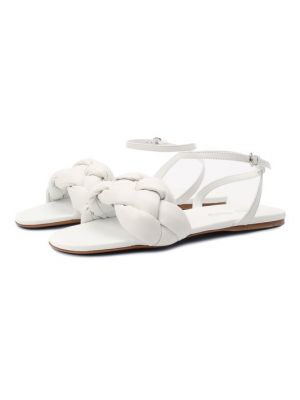 Белые кожаные сандалии Miu Miu