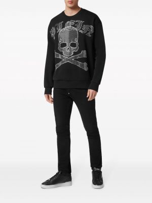 Medvilninis džemperis su paisley raštu Philipp Plein juoda