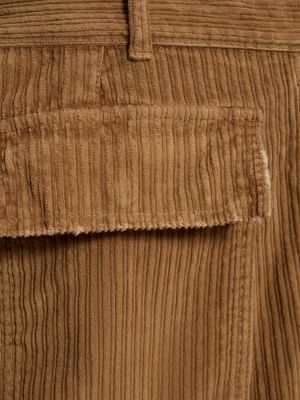 Aksamitne spodnie cargo sztruksowe bawełniane Alanui brązowe