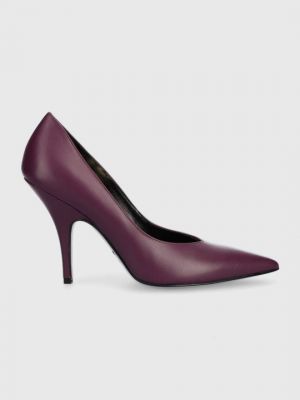 Фиолетовые кожаные туфли на каблуке на высоком каблуке Patrizia Pepe