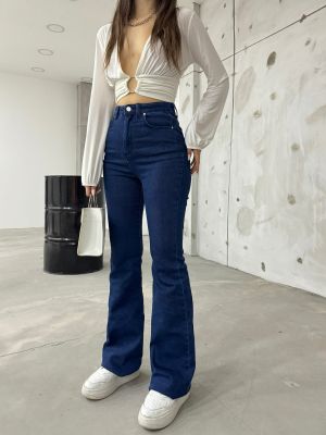 Jeansy z wysoką talią Bi̇keli̇fe niebieskie