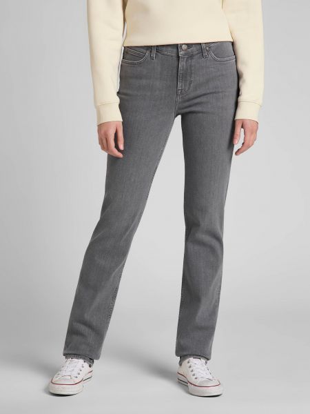 Priliehavé džínsy s rovným strihom Lee sivá