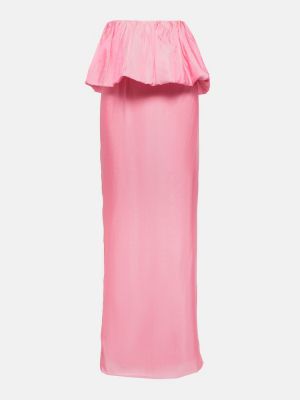 Pliszírozott hosszú szoknya Rotate Birger Christensen rózsaszín