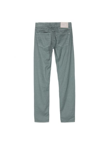 Pantalones rectos de lino de algodón con bolsillos Tramarossa verde