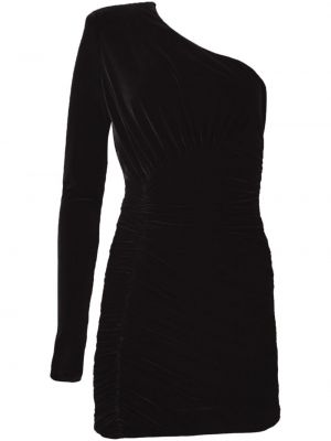 Žametna večerna obleka iz rebrastega žameta Alexandre Vauthier črna