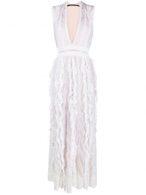 Макси рокля с v-образно деколте Antonino Valenti бяло
