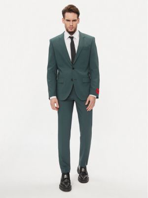 Slim fit oblek Hugo zelený