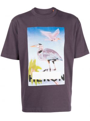 Bavlnené tričko s potlačou Heron Preston fialová