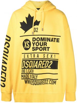 Sudadera con capucha con estampado oversized Dsquared2 amarillo