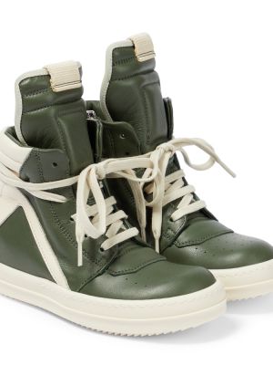 Sneakers i läder för pojkar Rick Owens Kids grön