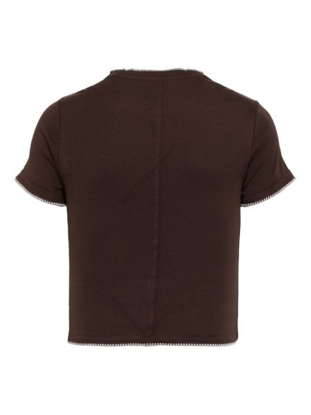Medvilninis marškinėliai Eckhaus Latta ruda