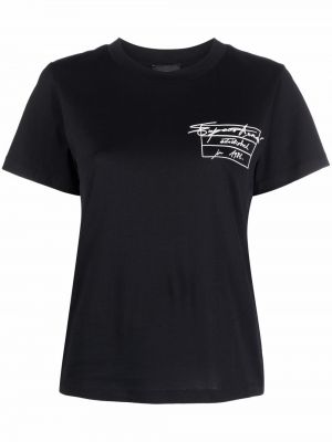 Camiseta con bordado Emporio Armani negro