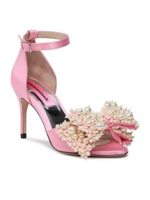 Sandale cu perle Custommade roz