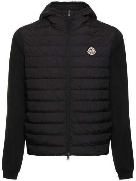 Nylónová páperová bunda na zips Moncler čierna
