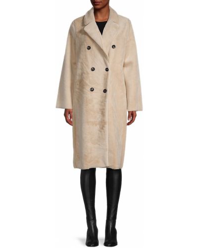 Пальто с мехом из искусственного меха Magaschoni