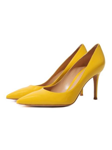 Кожаные туфли Gianvito Rossi желтые