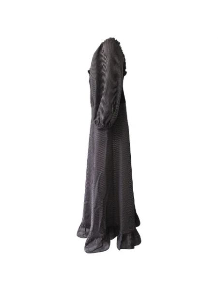 Jedwabna sukienka długa Ganni czarna