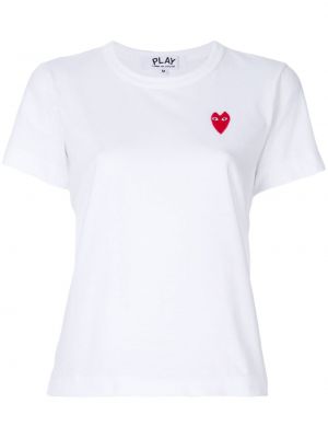 Brodert t-skjorte Comme Des Garçons Play hvit