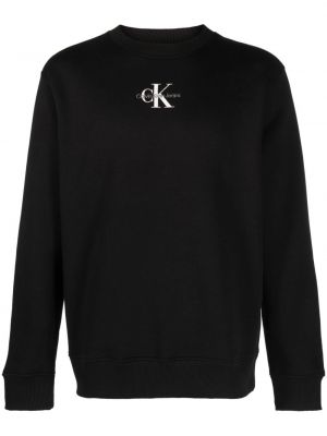 Raštuotas džemperis apvaliu kaklu Calvin Klein Jeans juoda