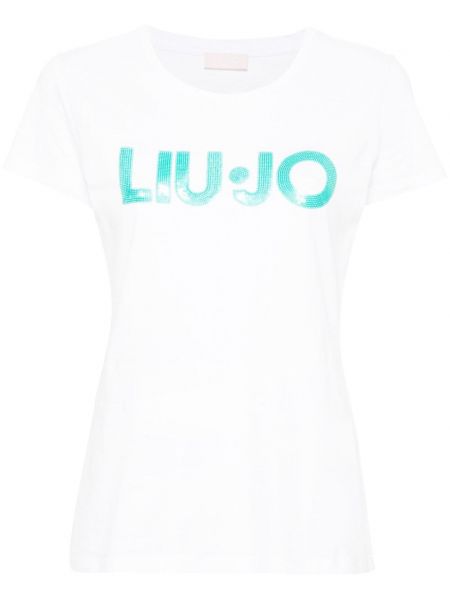 T-shirt à paillettes Liu Jo blanc