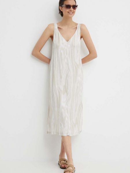 Sukienka midi Calvin Klein beżowa