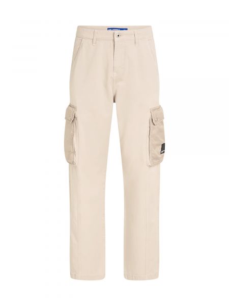 Pantaloni cargo cu buzunare Karl Lagerfeld Jeans bej