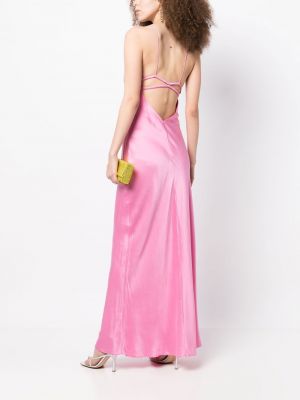 Jedwabna sukienka wieczorowa z bursztynem Bec + Bridge różowa