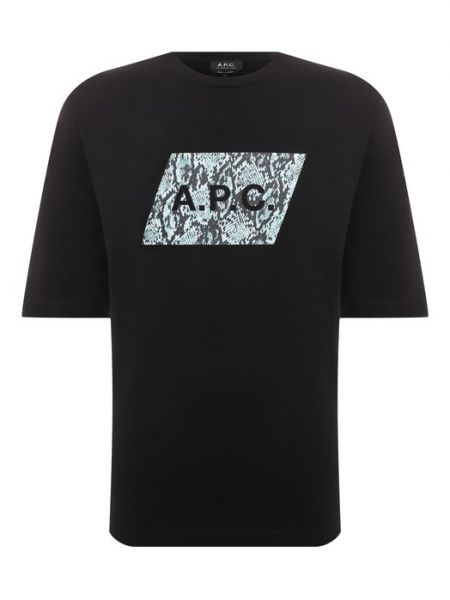 Хлопковая футболка A.p.c. черная