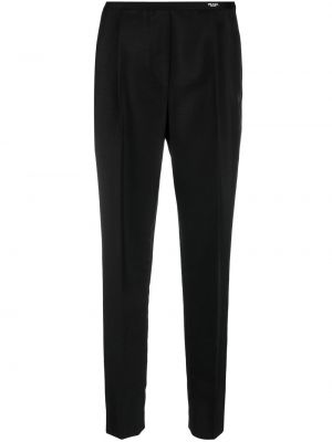 Pantaloni cu picior drept cu imagine Prada negru